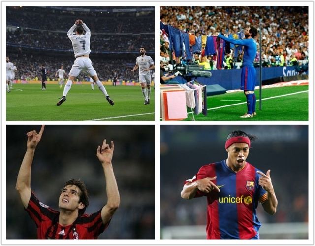 足球十大庆祝动作,足球庆祝动作梅西和小罗