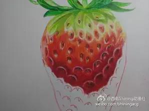 彩铅写实教学草莓,草莓蛋糕用彩铅怎么画