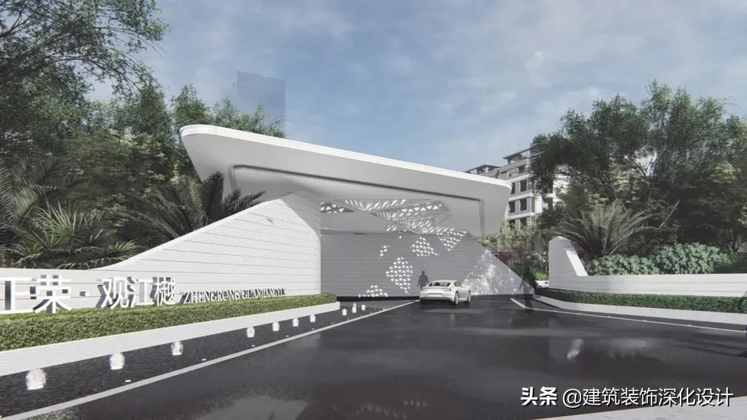 景观设计不建模光出效果图,景观大门不横跨公路效果图