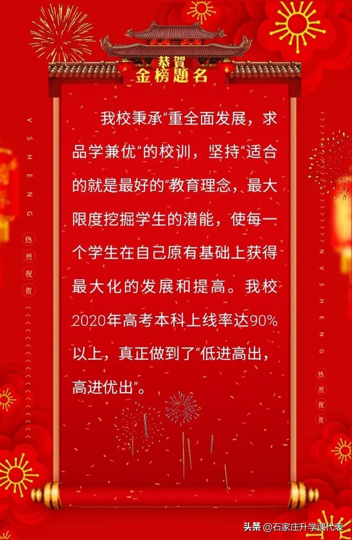 石家庄二中实验学校高考喜报2021,石家庄市各重点高中高考成绩公告