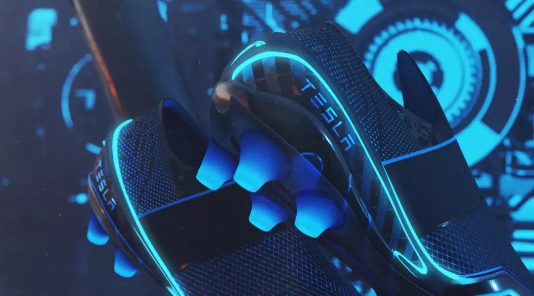 科技感特斯拉发光运动鞋,特斯拉创意足球