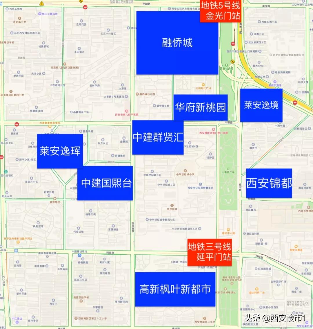 1.28-2.53万/㎡:唐延路北段7个小区,哪家更突出?