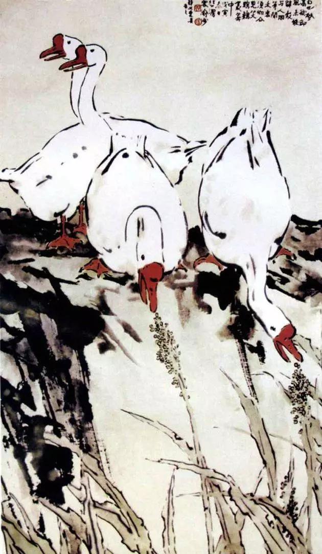 国画名家画鹅欣赏,国画大师画鹅视频