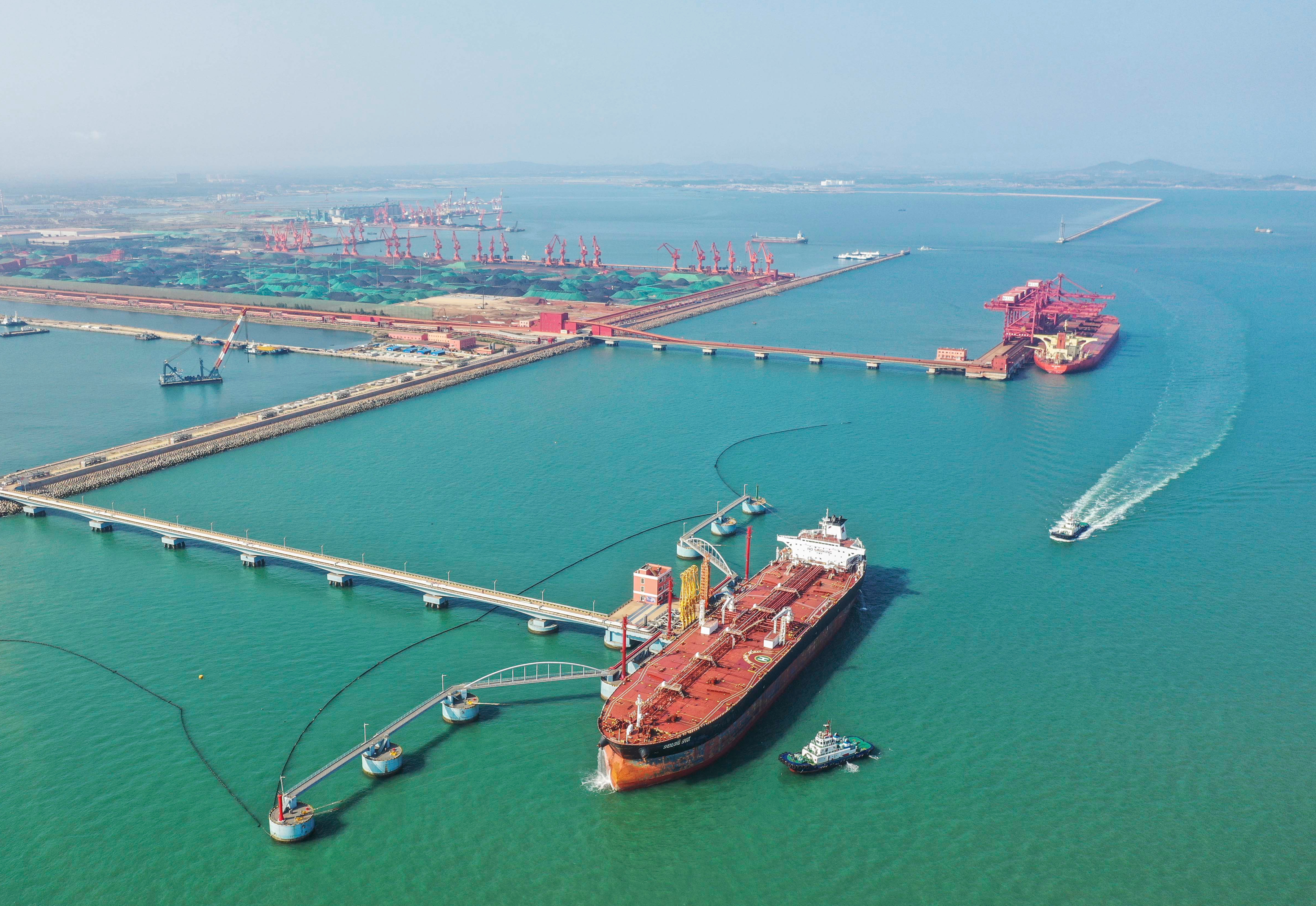 大海蔚蓝簇拥着的贡口村，灵动着纯美，播养海参和剥扇贝别具风情