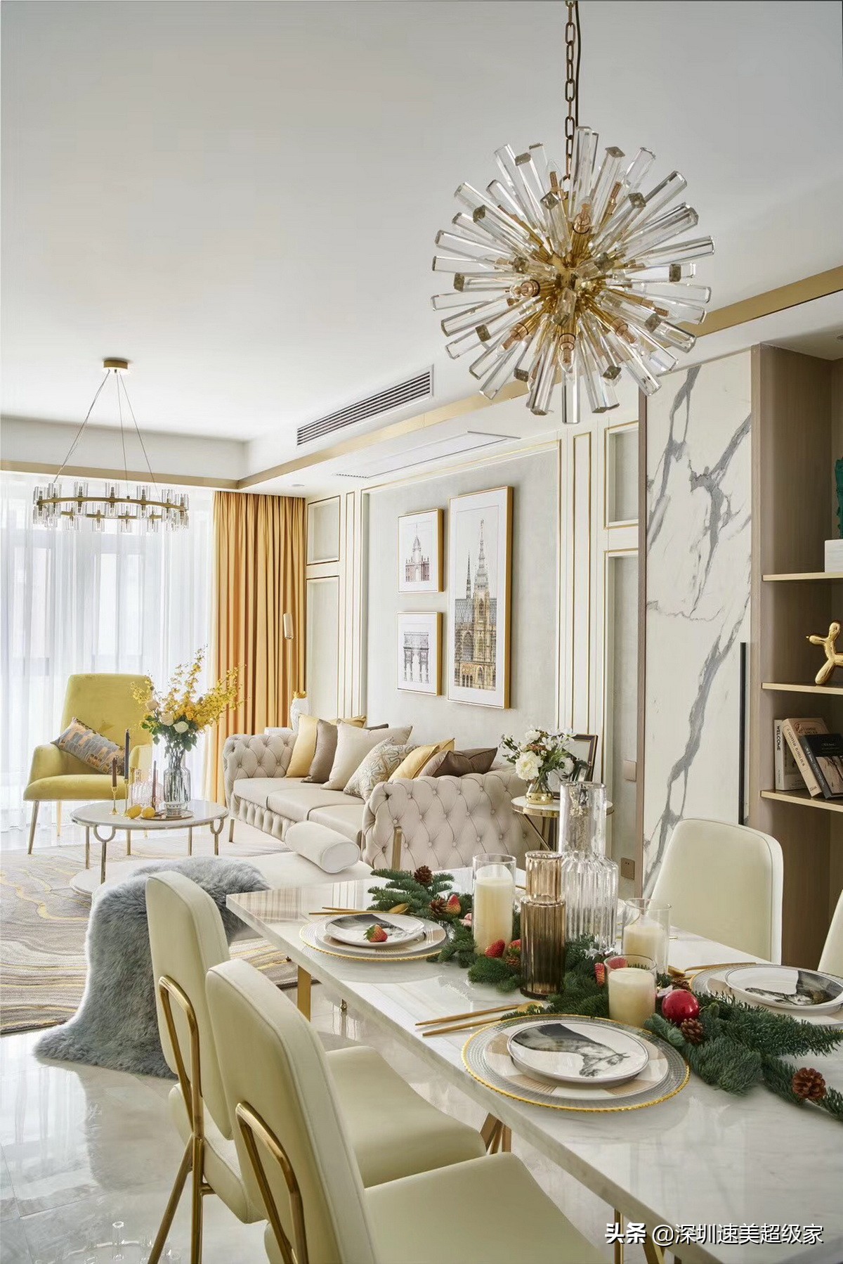 深圳大平层装修现代轻奢高级感,港式装修风格深圳