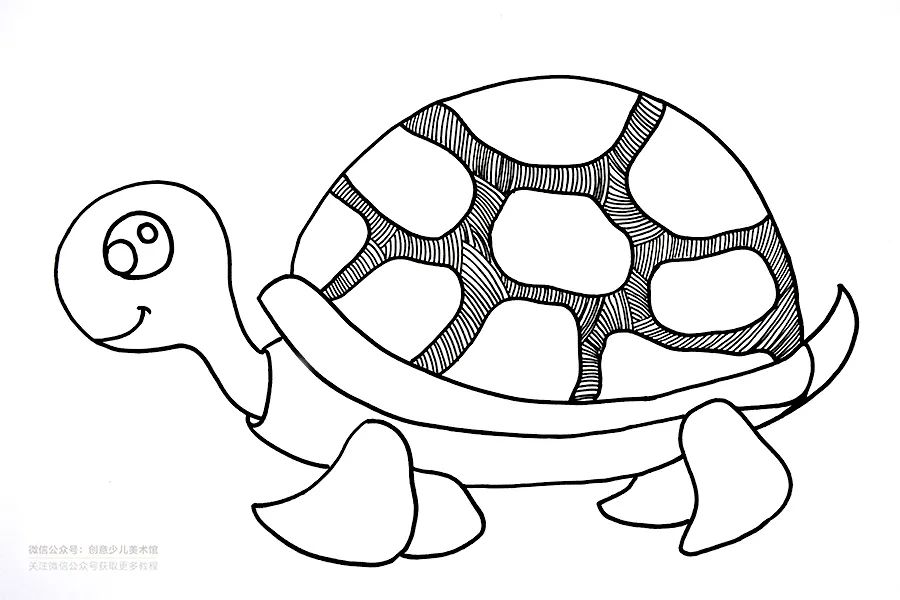 儿童画画法教程小动物,画画教程画小乌龟