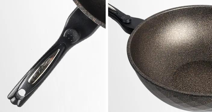 韩国新升级款麦饭石不粘锅大炒锅,韩国正宗麦饭石炒锅