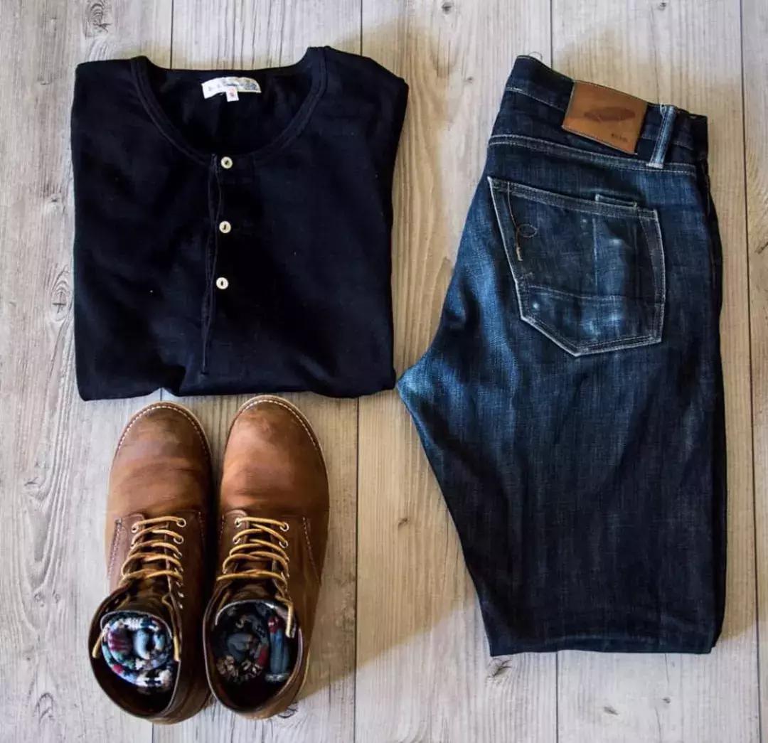 亨利领复古穿搭,高端男士亨利领中袖