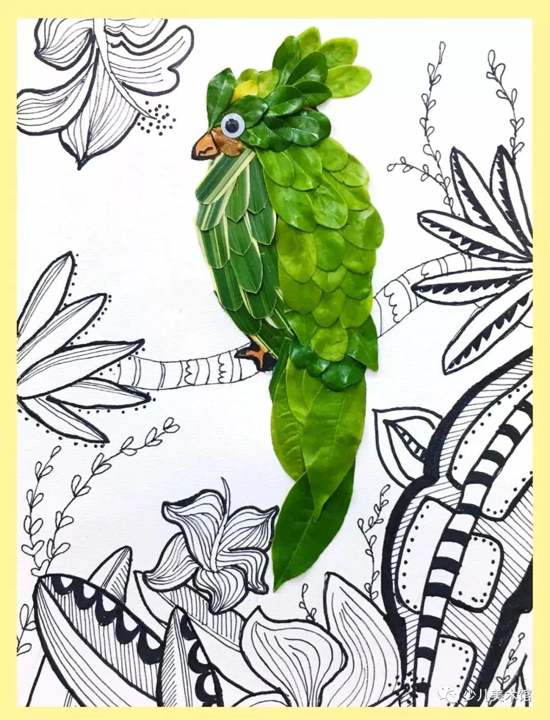 拼贴画创意作品手工小学,拼贴画创意美术教程