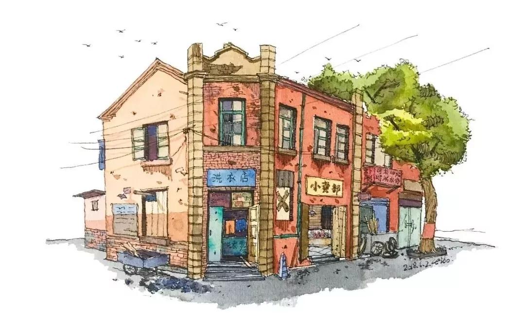 水彩画建筑入门零基础初学,水彩大师的建筑风景作品