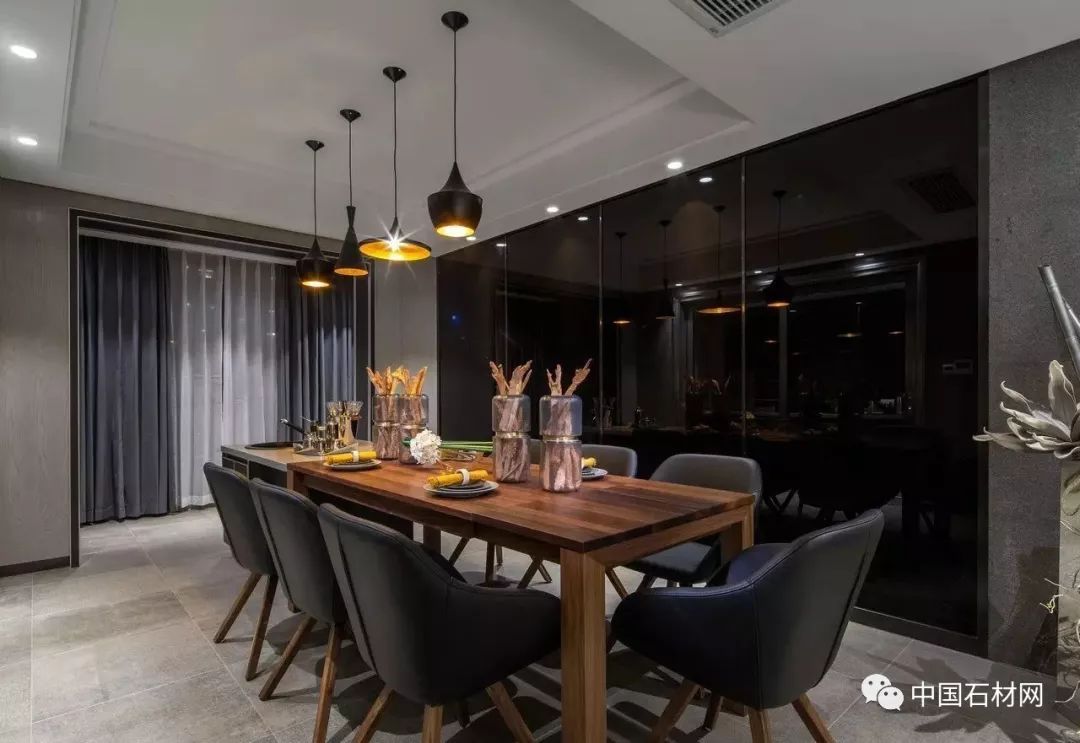 现代简约全屋大理石别墅效果图,轻奢风装修大理石别墅图片