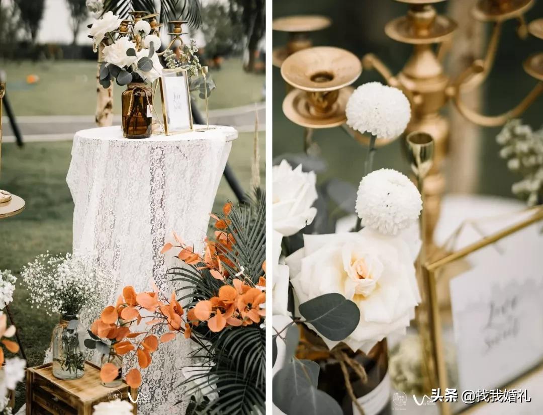 极简西式婚礼户外布置,法式复古婚礼户外效果