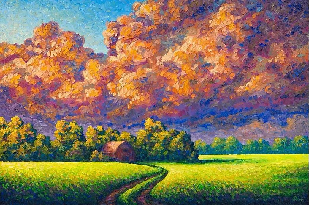 唯美壮丽的印象派风景油画,意境优美的古典风景油画欣赏