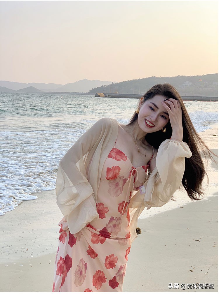 夏天防晒穿搭吊带,夏季搭配连衣裙的外套防晒衫
