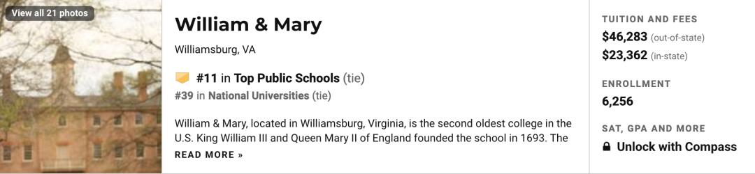 2021年美国康涅狄格大学排名,2023年usnews全美公立大学排名