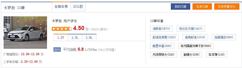 油耗4.1L/100km，车身结实还难开坏，遮风挡雨又实用，解读卡罗拉