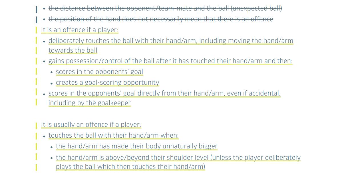 主动扩大防守范围手球,足球新规则自己停球打手算手球么