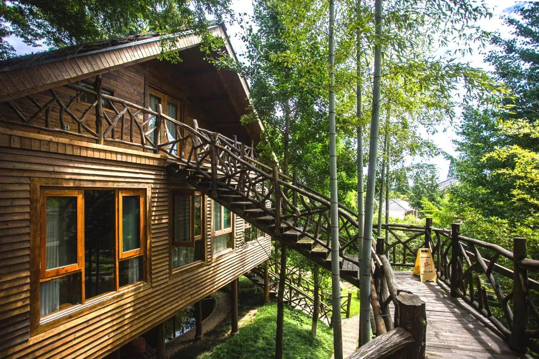 莫干山原木风绿野仙踪花园民宿,莫干山桃坡探险乐园绿野仙踪
