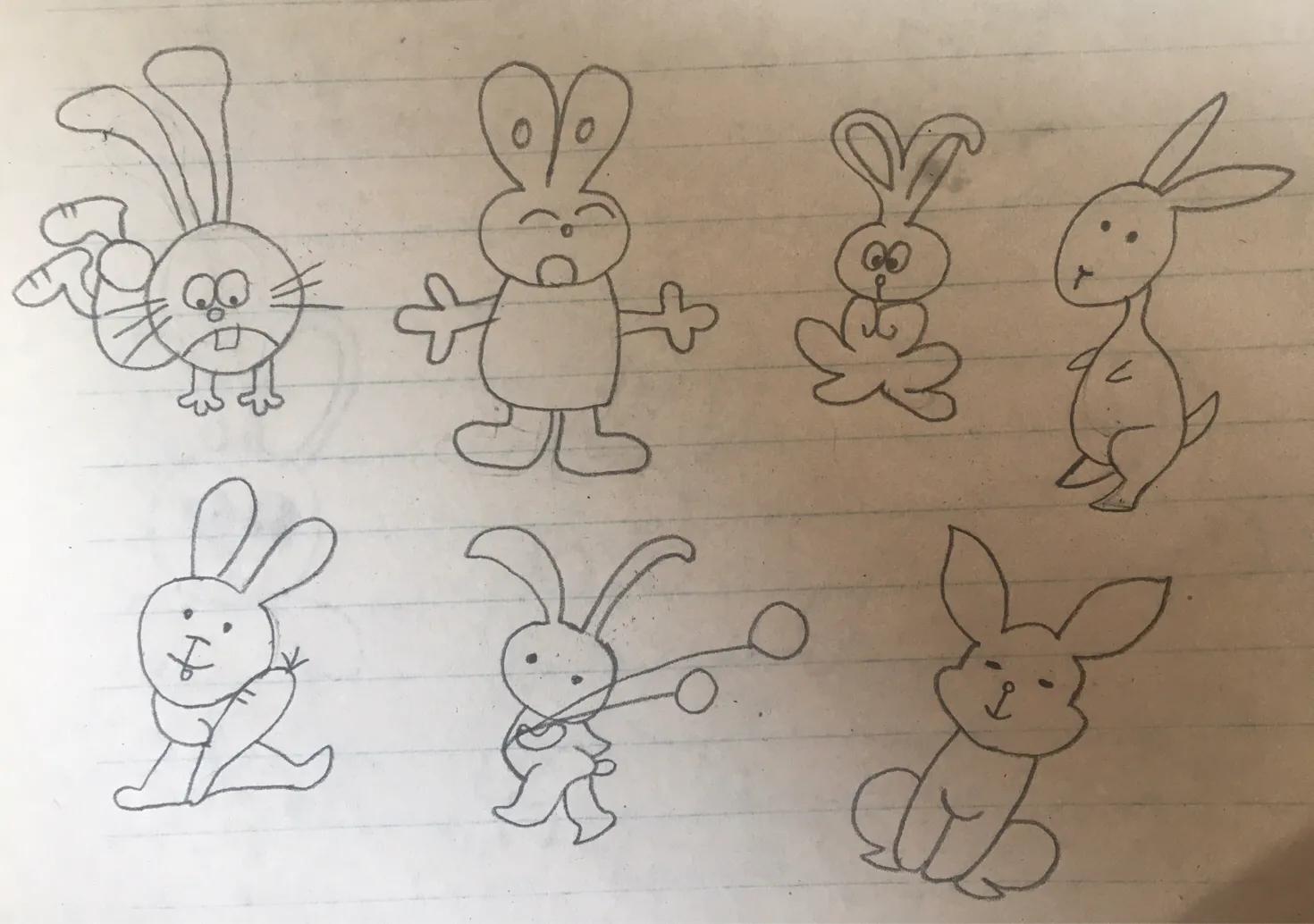 小兔子简笔画公主,小兔子简笔画涂色