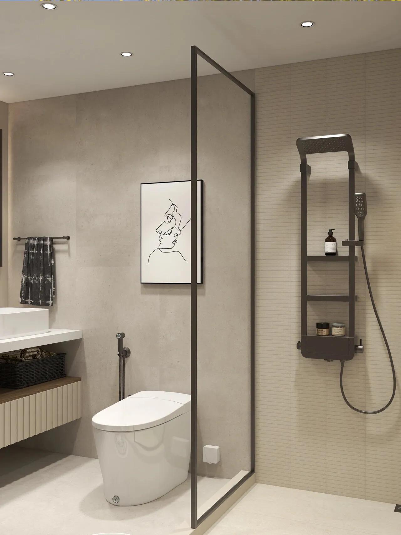 法式复古银色花洒,轻奢风浴室花洒颜色