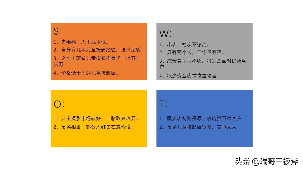 领导必会基础，SWOT分析法实例分析学习第四篇。
