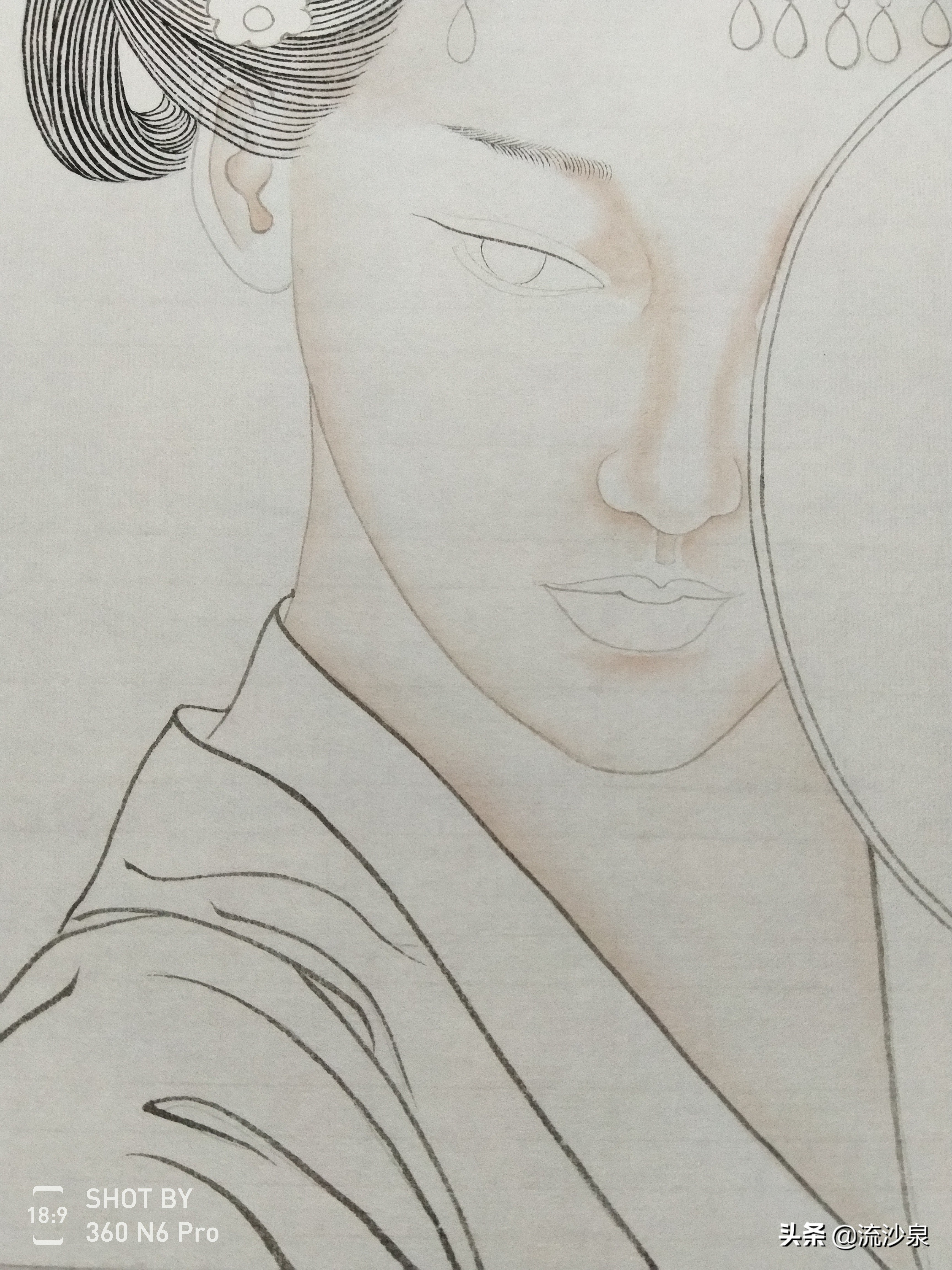 工笔荷花染色步骤图解,工笔仕女技法图解