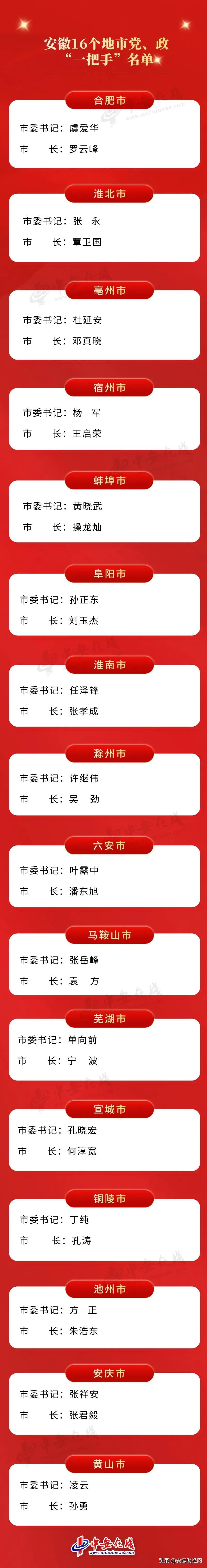 安徽六市干部任前公示,安徽省政府党组成员名单公示最新