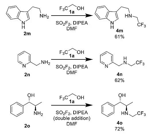 磺酰氟对胺的一锅法1,1-二氢氟烷基化反应