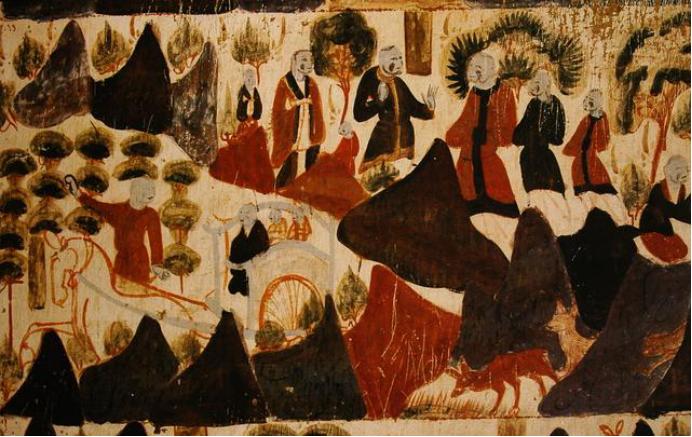 敦煌428窟介绍,敦煌329窟壁画飞天图