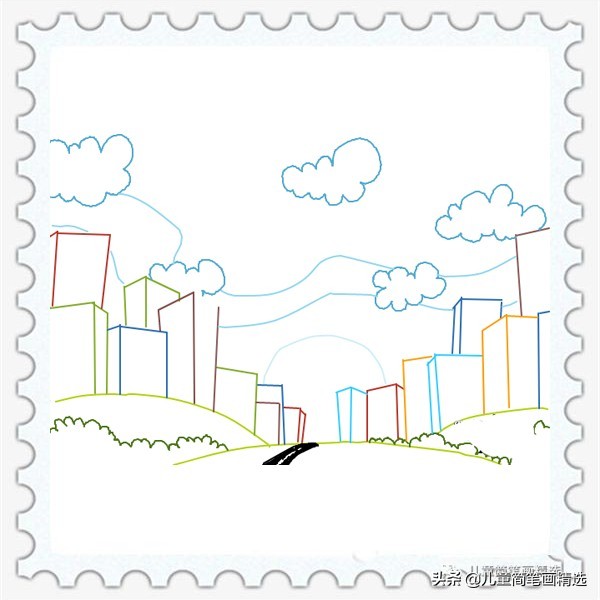 草坪简笔画简单又好看,儿童城市简笔画简单又漂亮