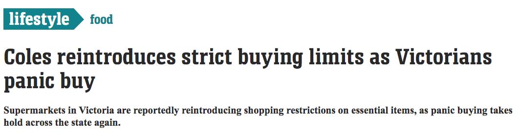 ColesWoolies重启限购令!澳人又双开始恐慌性购买,货架被搬空