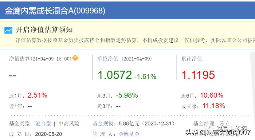 金鹰基金业绩排名,金鹰基金为什么一直亏