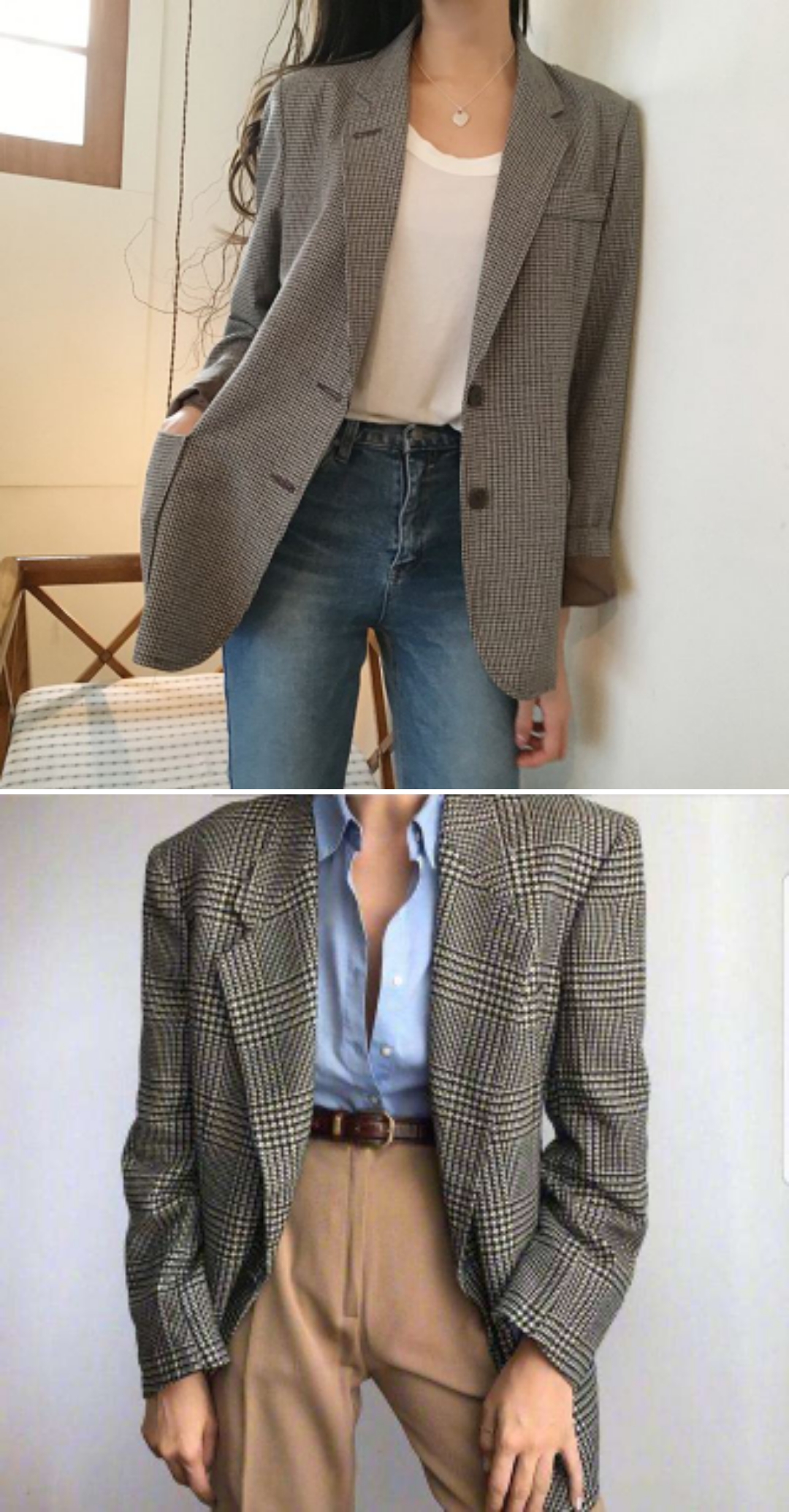 格纹元素西装搭配图,春天格纹西装搭配大全