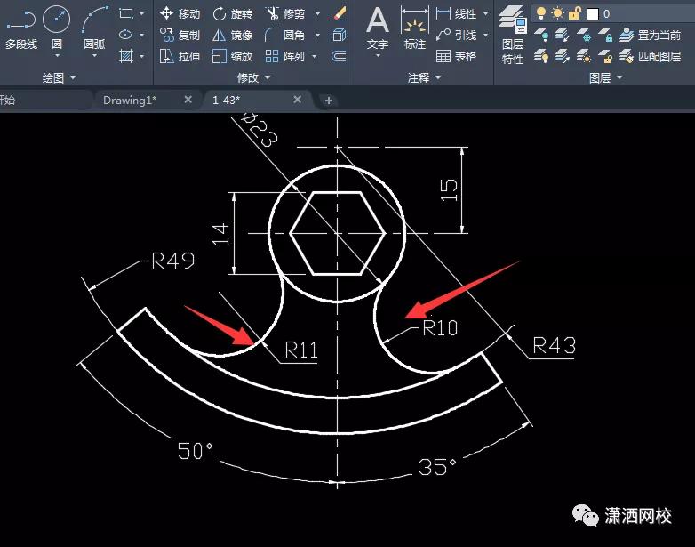 cad中没有半径的情况下怎么画圆角,cad怎么做一个圆角跟指定直线相切