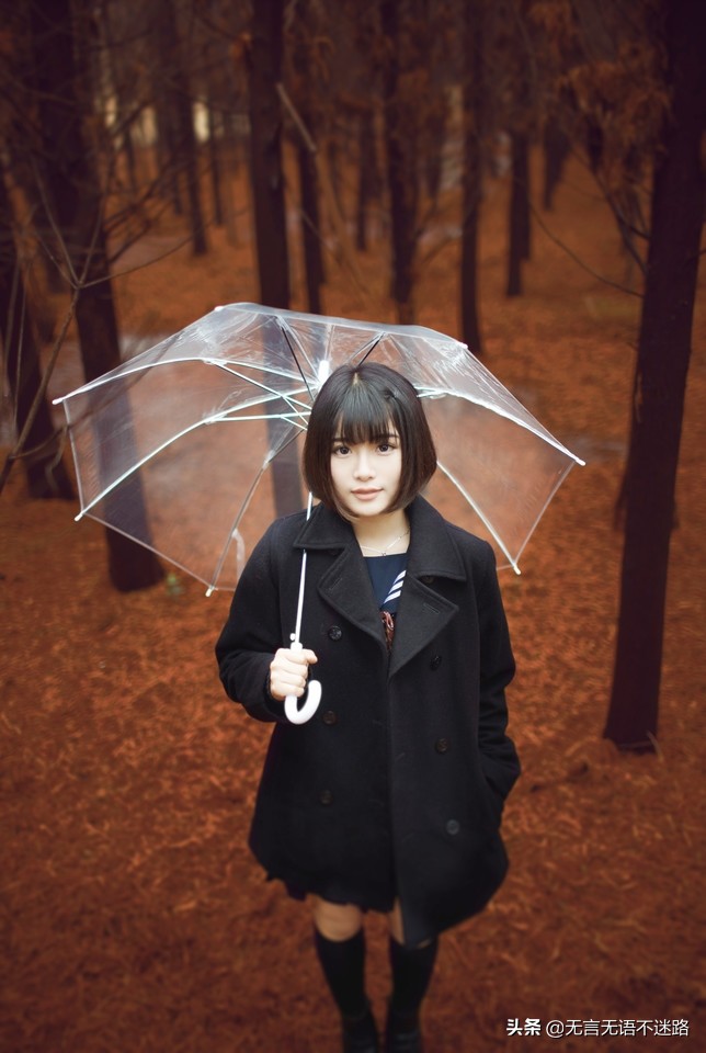 女生高颜值雨伞日系风,日系美少女雨伞