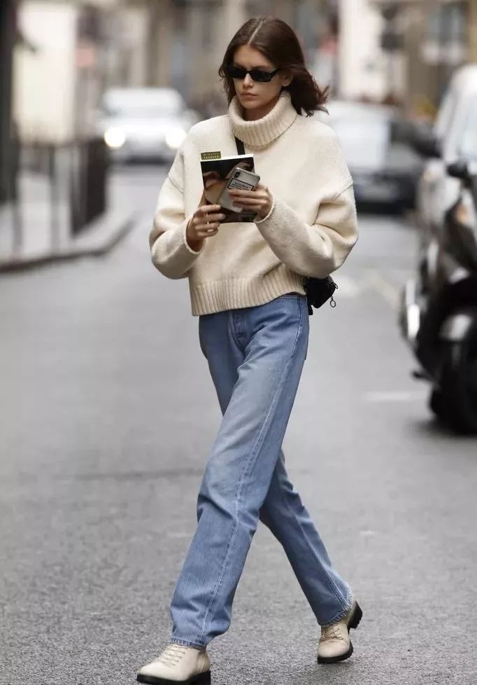 倪妮黑色高领毛衣,倪妮穿啥都好看