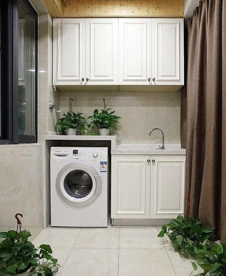 洗衣房增加洗衣机和洗拖把池,卫生间设计洗衣房拖把池