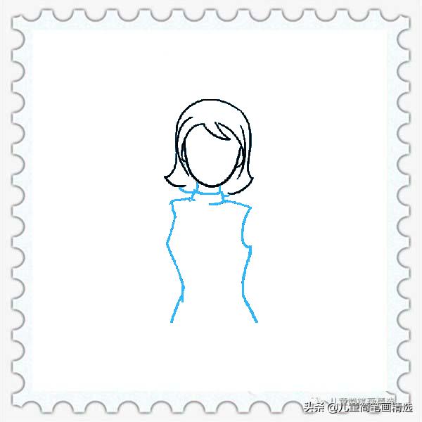 小杨老师简笔画动漫人物教程,保育老师人物简笔画