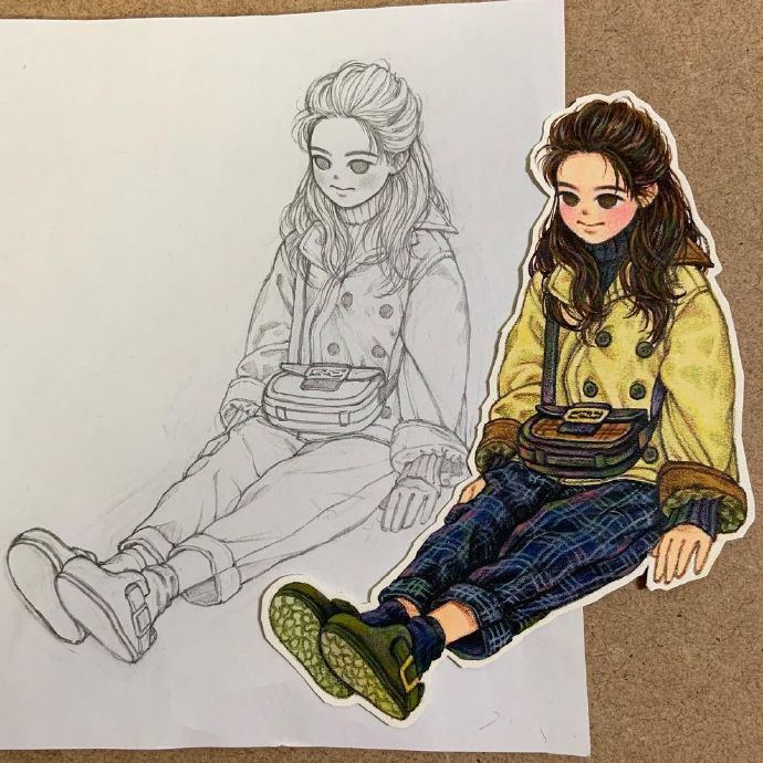 怎么画小学生线描或者素描,卡通动漫人物绘画素描