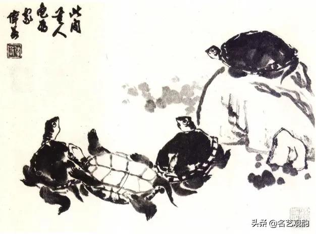 老人与龟国画,国画技法怎样画龟