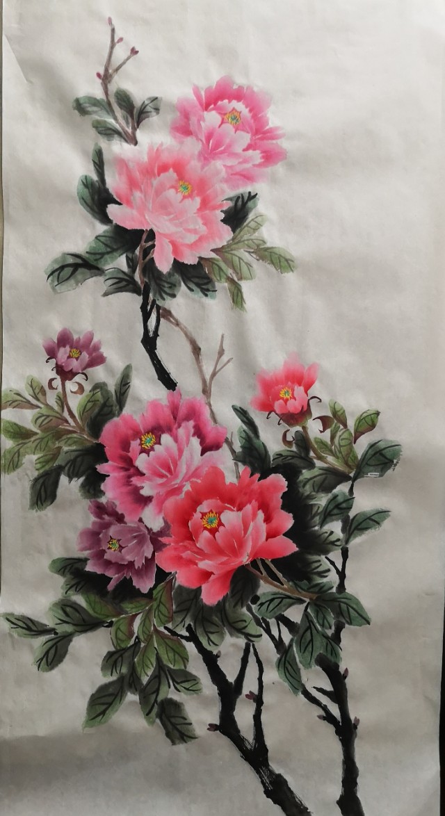 国画牡丹十字绣教程,牡丹图国画精品欣赏