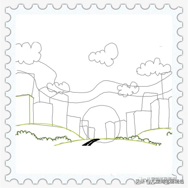 草坪简笔画简单又好看,儿童城市简笔画简单又漂亮