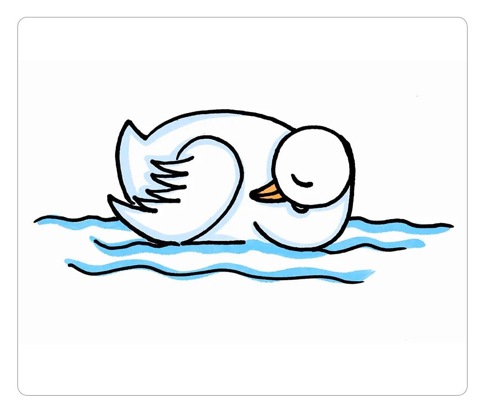 简笔画天鹅图片大全可爱,幼儿简笔画大全最简单天鹅