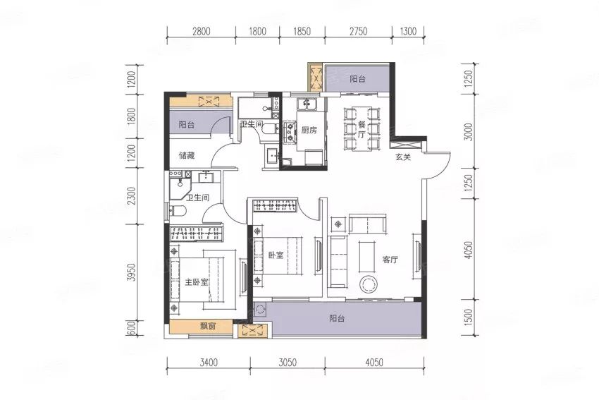 湾田望江府江景房,长沙望城湾田望江府137平方户型