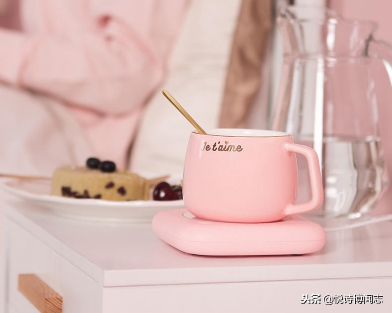 55度恒温可加热的暖暖杯,55度恒温暖暖杯粉色