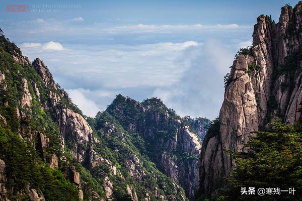 黄山风景悬崖峭壁,峡谷怪石嶙峋