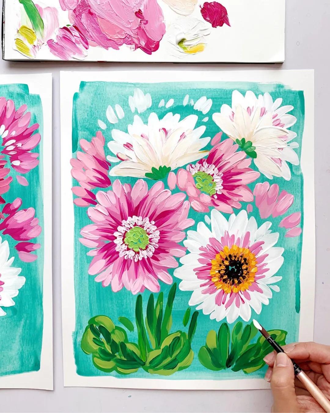 美术创意画幼儿丙烯平涂画,丙烯平涂的正确方法图解