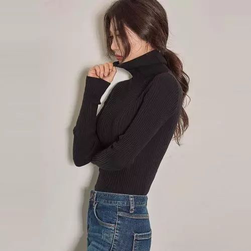 倪妮黑色高领毛衣,倪妮穿啥都好看