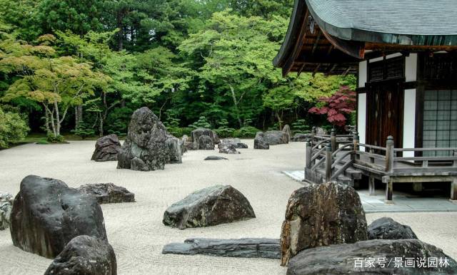 日式景观庭院枯山水经典设计,正宗日本枯山水庭院设计