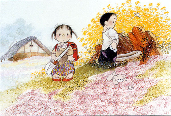 日本童趣主题画,儿童绘画日本艺术